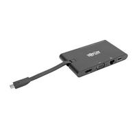 Tripp Lite USB-C Dock U442-DOCK3-B écran unique/1xHDMI 1.4/VGA/jusqu'à 1x4K/3xUSB 3.2/microSD/RJ45/support PD 100W/noir/adaptateur secteur non inclus