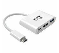 Acquisition vidéo Tripp.lite USB C to HDMI Multiport Video Adapter Converter 1080p w/ USB-A Hub & USB-C PD Charging, Thunderbolt 3 CompatibleUSB Type C to HDMI, USB-C to HDMI,