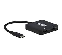 Tripp Lite USB-C Two-Monitor HDMI Adapter, Windows & MacBook Pro, 4K @ 60Hz 4:4:4 Dual Output, 7.1-Channel Surround Sound Audio, HDCP 2.2, HDR, DP 1.4 Alt Mode, 3-Year Warranty (U444-2H-MST4K6)
