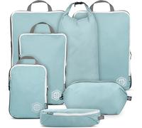 TRIPPED Travel Gear - Lot de 7 grands cubes de rangement pour voyage - Organisateurs de bagages de compression extra larges - Sacs de compression ultra légers, extensibles/de compression pour