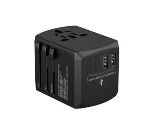 Tripper ADAPTATOR Chargeur de Voyage Adaptateur Universel Xoopar Noir - + de 150 Pays - Tout en Un avec 2 USB Type-A et 2 USB-C - 110/230V
