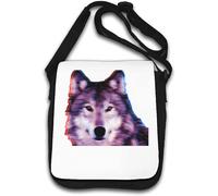 Trippy and Blurry Sac à bandoulière Motif loup 3D Blanc, blanc, Taille unique