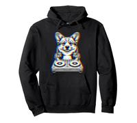 Trippy Corgi Dog DJ Illusion d'optique Rave EDM Festival Musique Sweat à Capuche