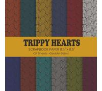 Trippy Hearts Scrapbook Paper 8.5 x 8.5”: Op Art Optical Illusion Pattern Paper | 12 Bold Designs | 24 Double-Sided Sheets for Scrapbooking, Journaling and Collage