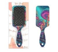 Trippy Magic Mushrooms Brosse à cheveux psychédélique mystique avec coussin d'air humide et sec Brosse à cheveux démêlante en plastique pour enfants adultes Cadeau de rentrée scolaire femme homme