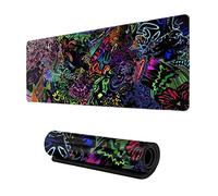 Trippy Psychédélique Art XXL Grand tapis de souris de jeu pour bureau, antidérapant, long tapis de souris en caoutchouc, 80 x 30 cm
