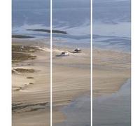 Triptyque sur toile cabanes bassin 90x97 cm CEANOTHE 90x97 cm Bleu - Fabriqué en France Bleu G
