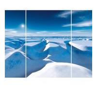 Triptyque sur toile enneigé 125x97 cm CEANOTHE Décoration Murale Art Décoratif Muraux Peinture Imprimée en HD Salon Chambre Bureau Fabriqué en France Bleu G
