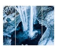 Triptyque sur toile vue 125x97 cm CEANOTHE Décoration Murale Art Décoratif Muraux Peinture Imprimée en HD Salon Chambre Bureau Fabriqué en France Bleu G