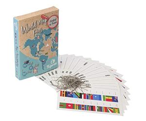 TRIPVEA® 342 Drapeaux à planter pour carte et globe terrestre en liège - Petits drapeaux des pays du monde - Petits autocollants de drapeaux avec date au dos - Fourni avec aiguilles