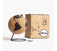 TRIPVEA® Globe terrestre 20 cm vintage en liège - Mappemonde décorative thème voyage - Idée cadeau et déco idéale pour votre bureau ou la chambre de votre enfant