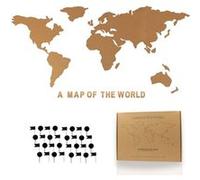 Tripvea - Tableau en Liège XXL Panneau Mural Carte du Monde 150x90 cm - Tableau d’Affichage avec 50 Punaises, Design Vintage & Naturel Liège G