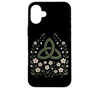 Triquetra Nœud Celtique avec Fleurs Sauvages printanières Coque pour iPhone 16 Plus