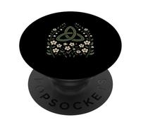 Triquetra Nœud Celtique avec Fleurs Sauvages printanières PopSockets PopGrip Adhésif