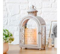 TRIROCKS Lanterne Commémorative 28 cm Haut "Walk Beside Us", Porte-Bougie avec Bougie LED et Motif Amour, Cadeau de Condoléances pour Funérailles, Souvenir (Gris)