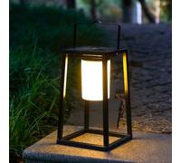 TRIROCKS Lanterne Solaire Extérieure Portable LED, Lampe de Table à Commande Tactile IP44 Étanche, Lumières Sans Fil pour Patio, Lecture, Camping, Jardin