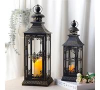 TRIROCKS Lot de 2 lanternes à bougie désacoratives