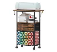 Trironsun Organisateur de bricolage compatible avec les machines Cricut - 24 supports de rouleau de vinyle - 2 tiroirs en tissu - Pour la salle de bricolage, la salle de bricolage