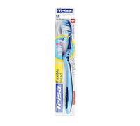 Trisa Tête flexible, brosse à dents manuelle pour un meilleur soin dentaire. Tête de brosse flexible pour une régulation optimale de la pression. Fabriqué en Suisse. Poils : moyen.