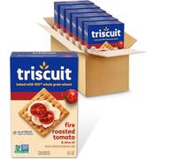 Triscuit Lot de 6 craquelins de blé à grains entiers grillés au feu pour tomates et huile d'olive, 240 g