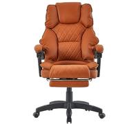 Trisens Chaise de bureau avec repose-pieds et accoudoirs flexibles à 3 points, aspect cuir, chaise de bureau ergonomique avec dossier réglable pour une position assise plus saine