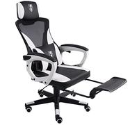 TRISENS Chaise de gaming au design de course moderne avec repose-pieds pliable, chaise de jeu avec accoudoirs flexibles, chaise de bureau ergonomique avec coussin de soutien supplémentaire, couleur