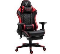 Trisens Chaise de Jeu, Simili Cuir, Noir/Rouge, breit