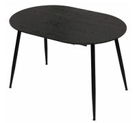 TRISENS Table à manger Rodrigo - Extensible - 120-150-180 x 80 cm - 4 à 10 personnes - Ovale - Avec structure en métal - Pour cuisine, salle à manger - Aspect bois - Couleur : noir