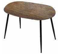 TRISENS Table Rodrigo - Extensible 120-150-180 x 80 cm - Pour 4 à 10 personnes - Structure métal - Cuisine/Salle à manger - Bois Noyer