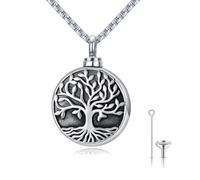TRISHULA Collier urne funéraire arbre de vie en argent sterling 925 avec pendentif arbre de vie nœud celtique nœud trinité bijoux irlandais cadeaux pour hommes et femmes
