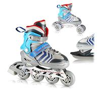 Triskates Nils Extreme Smart Patins à glace 4 en 1 Gris/bleu Taille 34-38 Ajustable