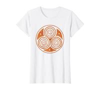 Triskel Triple Spirale Celtique T-Shirt Graphique avec Valeur, Femme, Blanc, XS