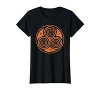 Triskel Triple Spirale Celtique T-Shirt Graphique avec Valeur, Femme, Noir, XL