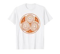 Triskel Triple Spirale Celtique T-Shirt Graphique avec Valeur, Homme, Blanc, L
