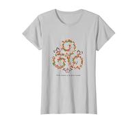 Triskel triskel Triple Spirale Motif Fleurs et Papillons T-Shirt, Femme, Argent, S