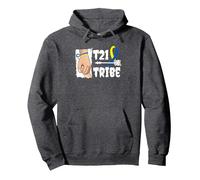 Trisomie 21 Neurologie - Down Syndrome Sweat à Capuche, Unisexe pour Adultes, Chiné Foncé, S