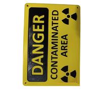 Trisoye Panneau de Danger pour Zone Contaminée par Les Radiations Nucléaires/Danger - Panneau Fantaisie Facile à Utiliser Jaune