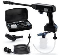 Trisruvian Nettoyeur Haute Pression sans Fil：sur Batterie 21V 4.0Ah - Pistolet Lavage Voiture 5Mpa avec Tuyau d'eau Portable pour Terrasse/Facade/Nettoyage Climatisation Professionnel (Noir)