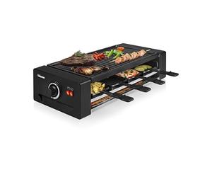 Tristar Appareil à Raclette Multifonction, Pour 8 Personnes, Pour Raclette, Pizzas et Grillades, Thermostat Réglable, Accessoires Inclus, Facile à Nettoyer, 1300 W, RA-2736