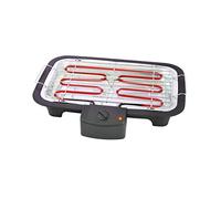 Tristar Barbecue Électrique de Table, 37 x 21 cm, 2000 W, Bac à Eau | Thermostat réglable, Grille ajustable en hauteur, Éléments lavables au lave-vaisselle, Poignées intégrées, BQ-2813