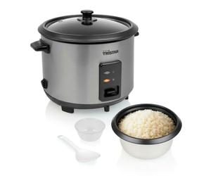 Tristar Cuiseur à Riz, Capacité 1,8 L, Corps en Acier Inoxydable avec Couvercle en Verre, Bol Intérieur Antiadhésif, Arrêt Automatique et Fonction Maintien au Chaud, 700 W, RK-6148