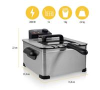 Tristar FR-6949 Friteuse zone froide 5 l 2000 W argent (mat)