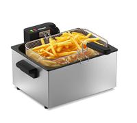 Tristar Friteuse en Acier Inoxydable, Capacité 5 L, 3000 W, Thermostat Réglable, Panier Amovible, Usage Semi Professionnel, FR-9330
