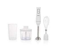 Tristar Kit mixeur plongeant, pièces résistant au lave-vaisselle, y compris mixeur plongeant amovible en acier inoxydable, fouet, hachoir, bol doseur, 350 W, MX-4881