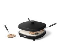 Tristar Pizza Family 4 Appareil à Pizza, 25x25 cm, 900 W, Pour 4 Personnes, Revêtement Céramique Sans PFAS, Plaques Amovibles, 4 Pelles et Coupe-Pâte, PZ-9174