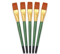 Tristar Série 104 Lot de 5 Pinceaux poils synthétiques plats n°20 Taklon Or/Manche vert