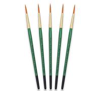 Tristar Série 104 Lot de 5 Pinceaux poils synthétiques ronds n°14 Taklon Or/Manche vert