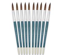 Tristar Série 202 Lot de 10 Pinceaux écoliers poils de poney naturels n°24 Vert