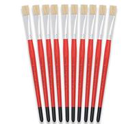 Tristar Série 308 Lot de 10 Brosses plates en soie de porc n°14 Rouge