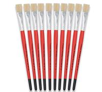 Tristar Série 308 Lot de 10 Brosses plates en soie de porc n°16 Rouge